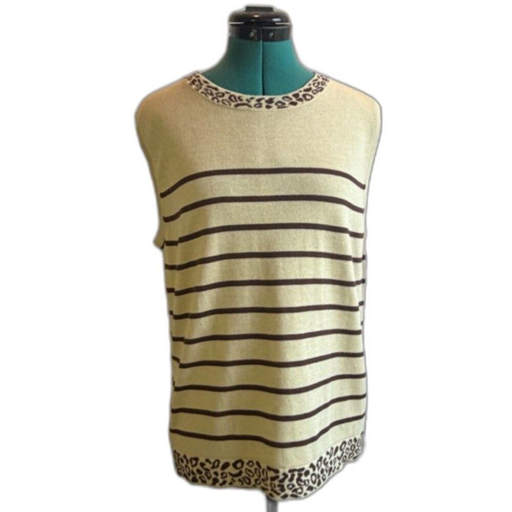 Vintage Jessica Holbrook sleeveless knit shell top size Large